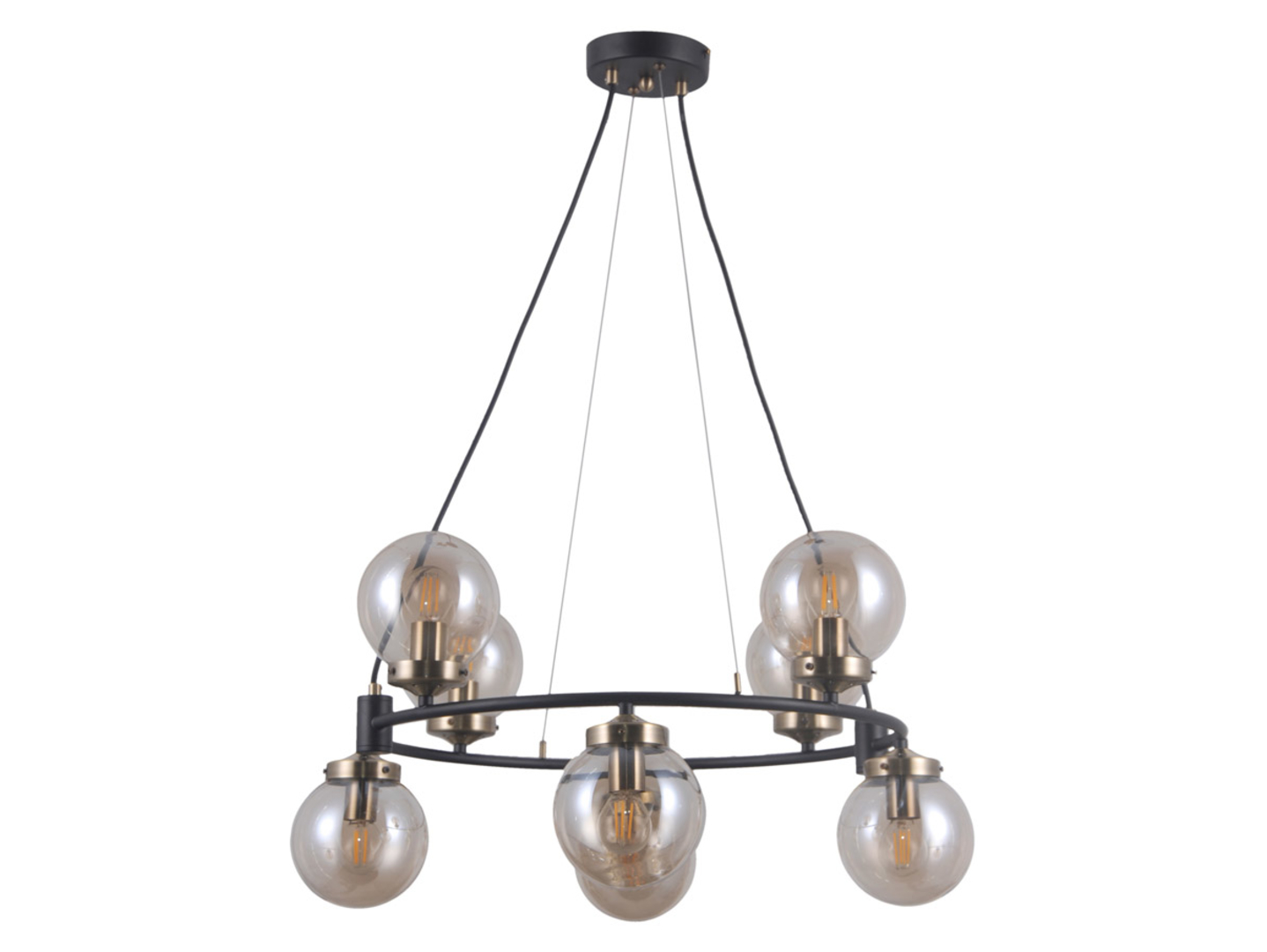 Lampa wisząca Galvez 8-punktowa szklana transparentna