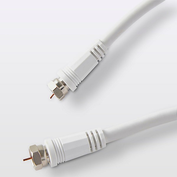 Câble coaxial 3C2V ø9.52 mm Mâle / Mâle blanc, 1.5 m