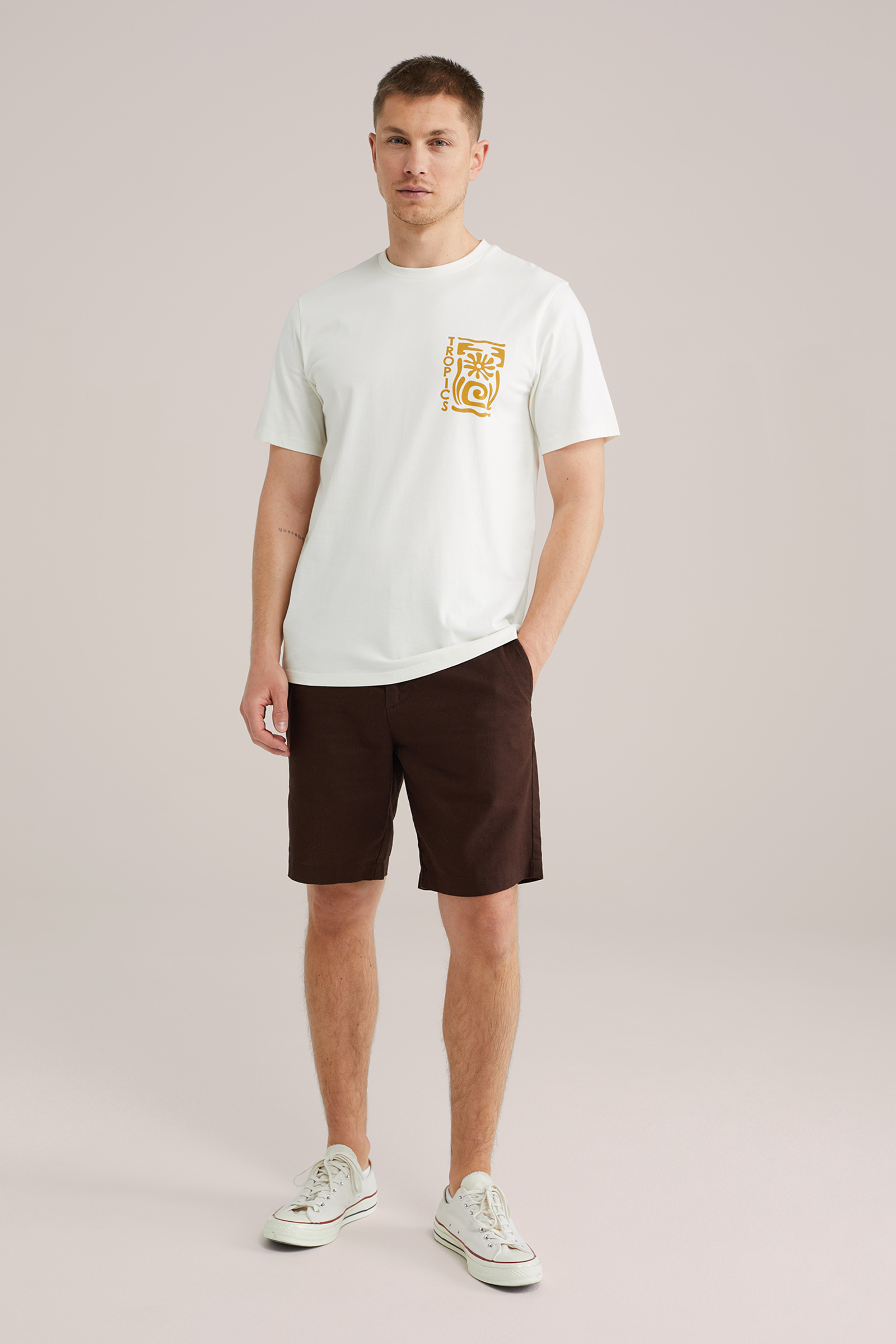 Heren relaxed fit short van linnenmix