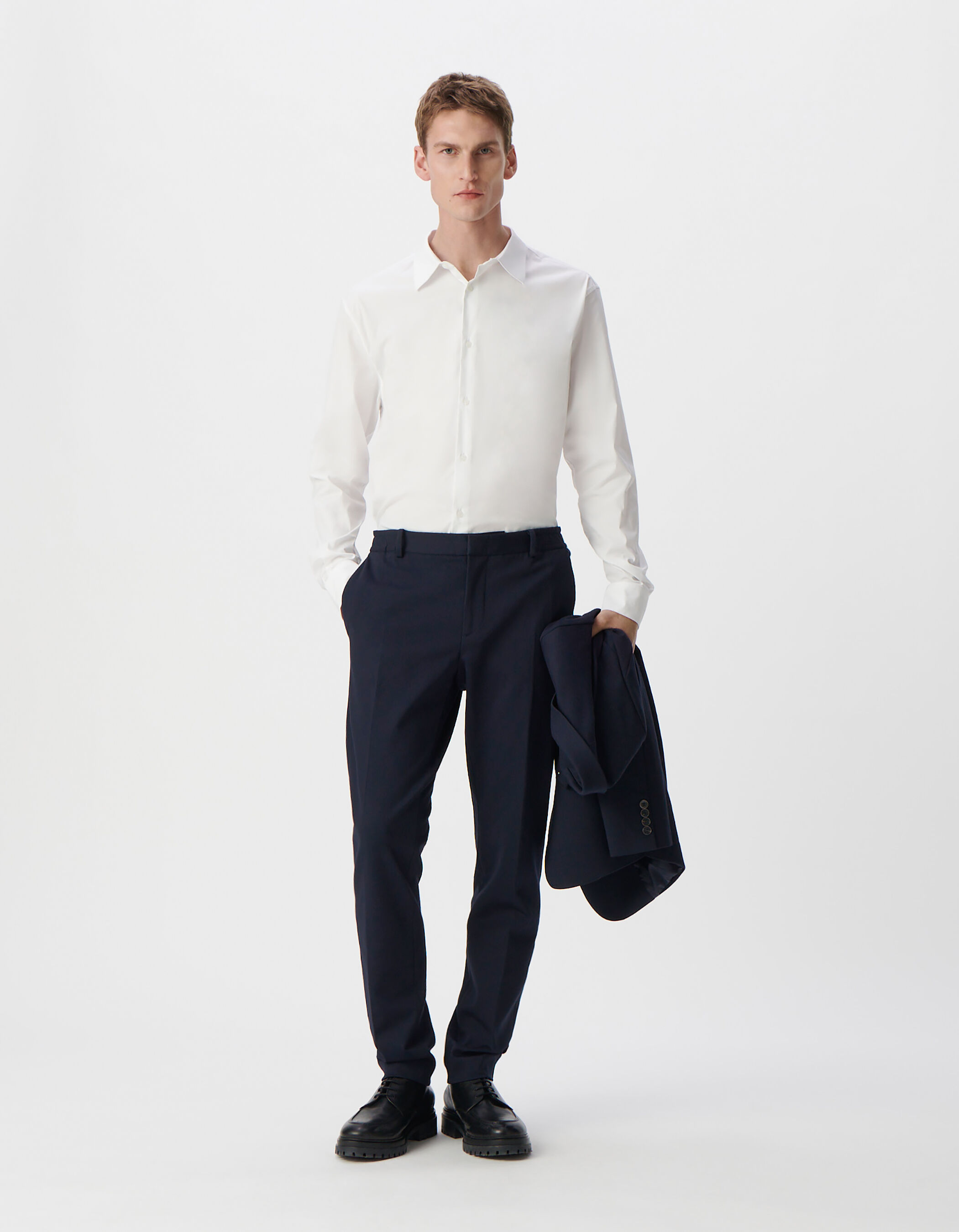 Pantalon de costume SLIM marine maille Milano Homme
