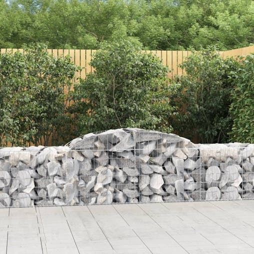 NNEVL Arched Gabion Baskets 2 pcs 300x50x60/80 cm Galvanised Iron