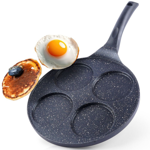 Patelnia do jajek naleśników granitowa 4 otwory GRANDE 27 cm