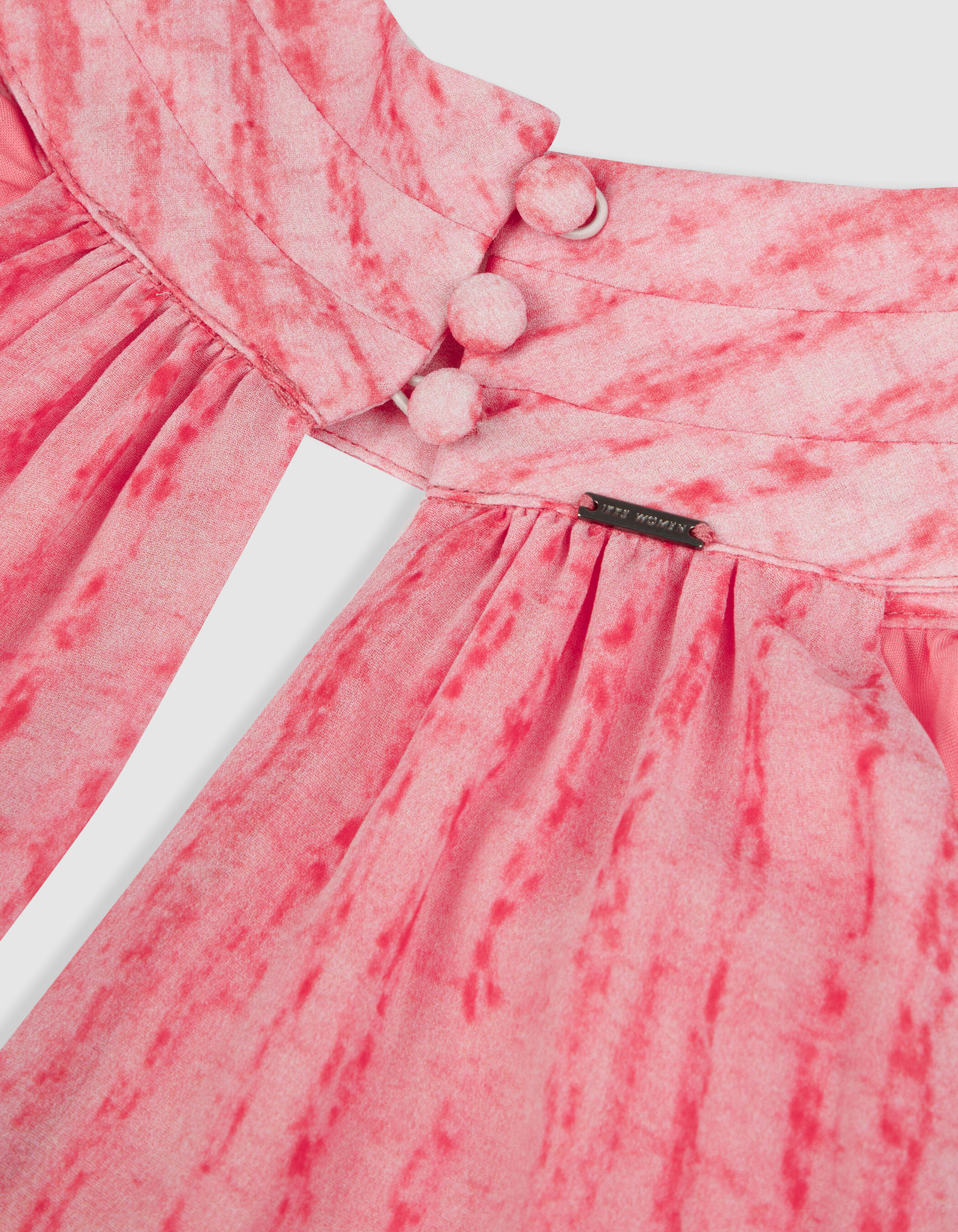 Robe longue rose motif rayures floues Femme