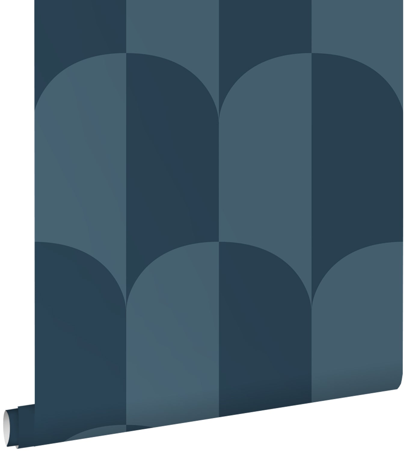 ESTAhome behang art deco bogen vergrijsd donker blauw - 53 cm x 10.05 m - 139996