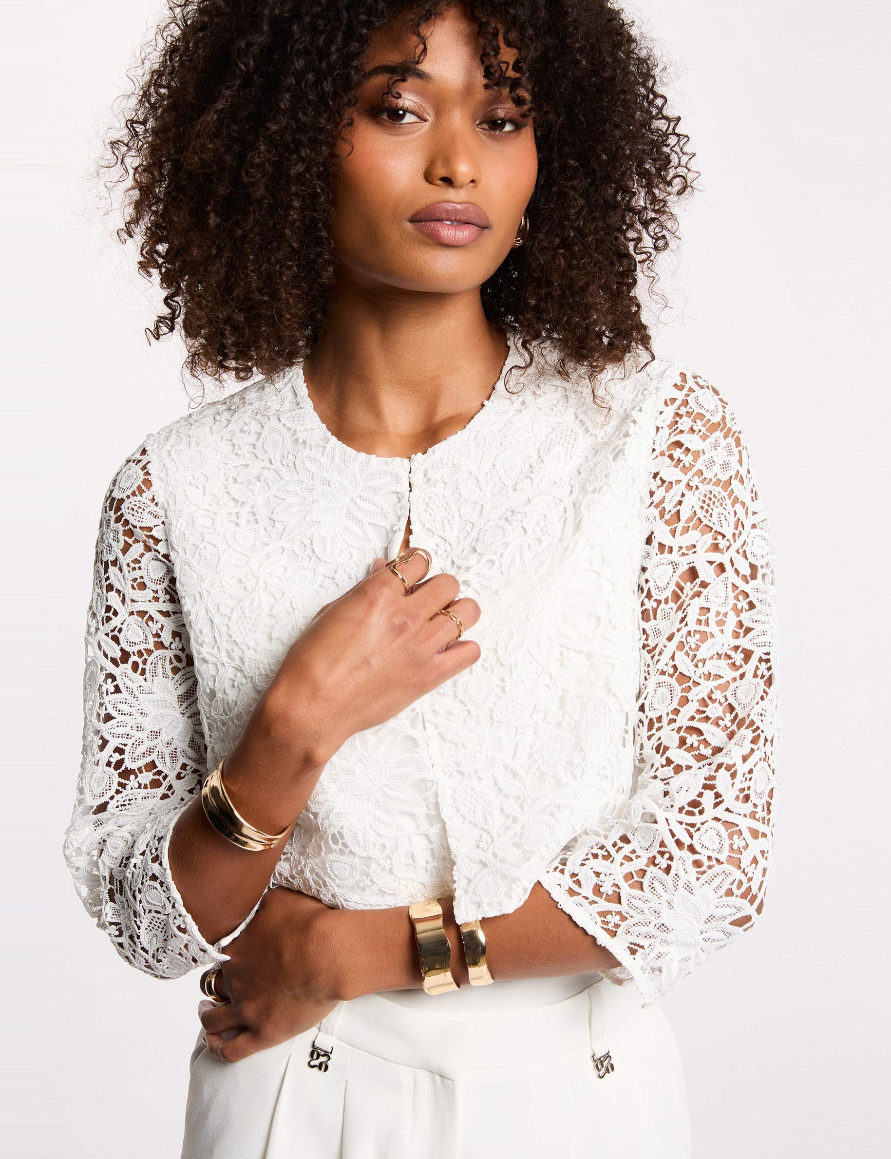 Fitted Lace Bolero White Women