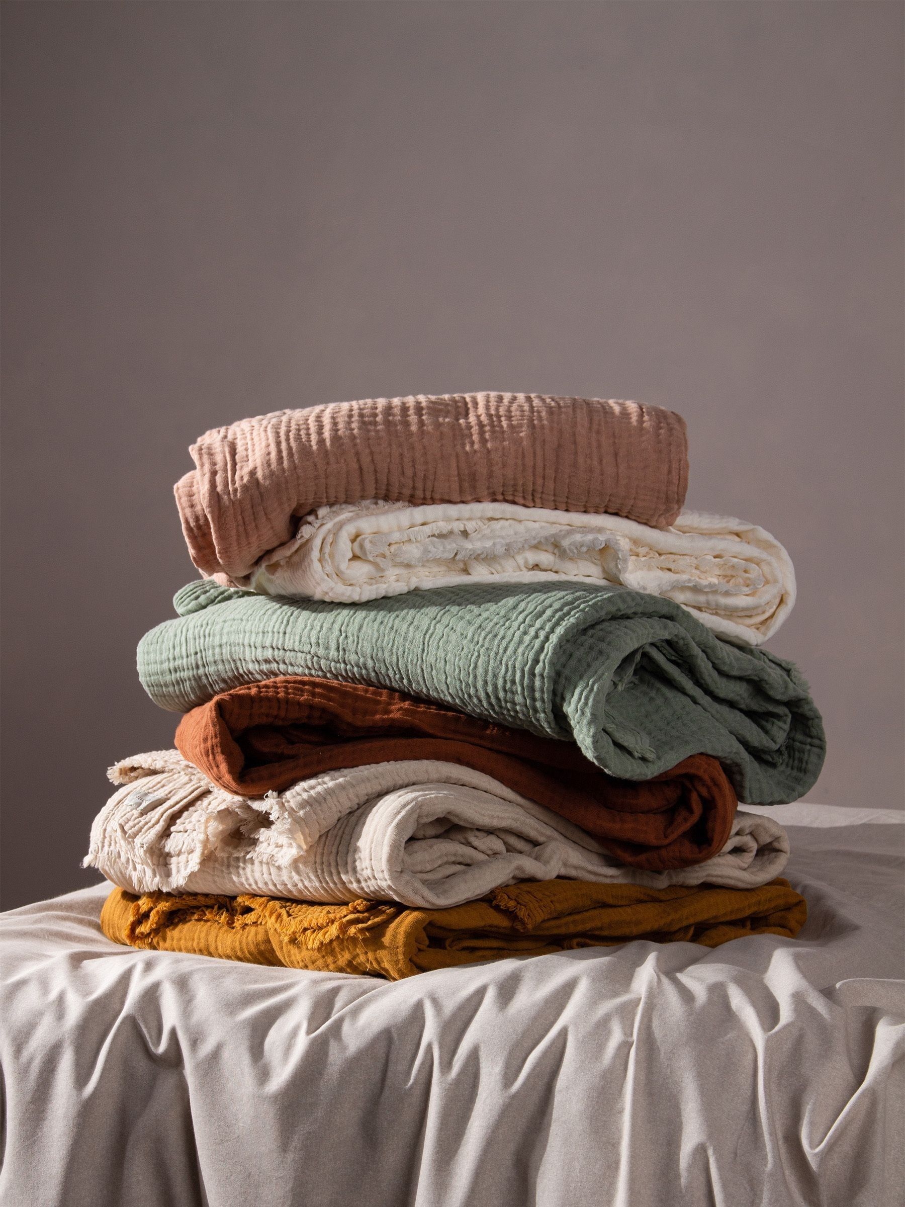 Yard Warm White Lark Muslin Crinkle 100% Cotton Throw