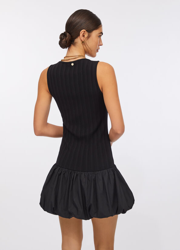 Abito lungo in maglia e popeline