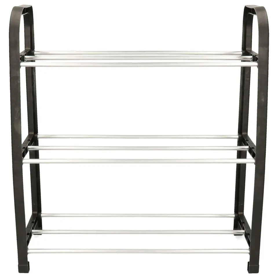 Arte r Schoenenrek - zwart - metaal / kunststof - 3-laags - 40 cm