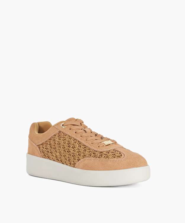 Enolas Natural - Textured Lace-Up Cupsole Trainers