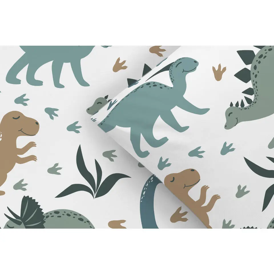 Dekbedovertrek Luut - wit/groen - 140x200/220 cm