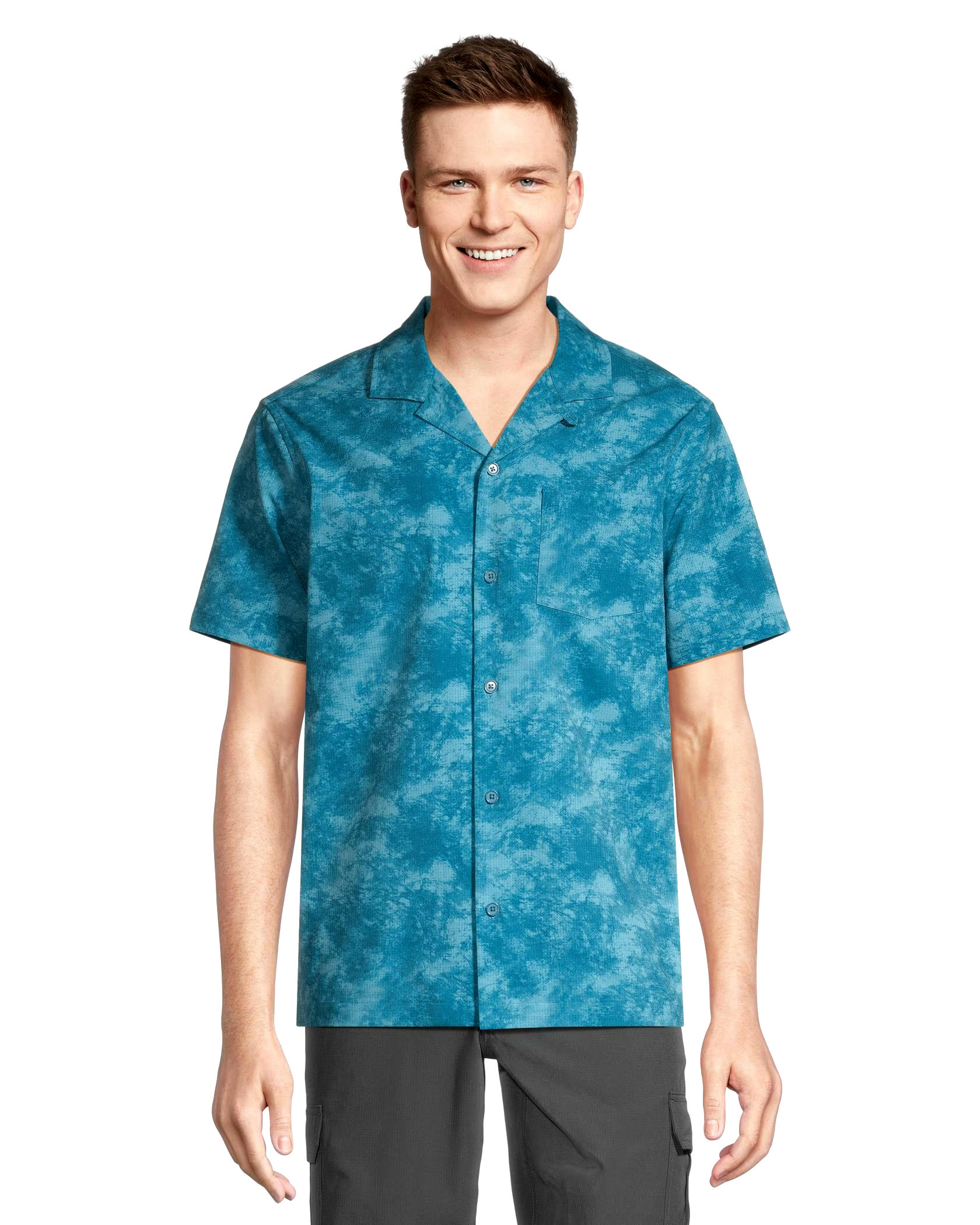 FarWest Men's Perforated Modern Fit Shirt