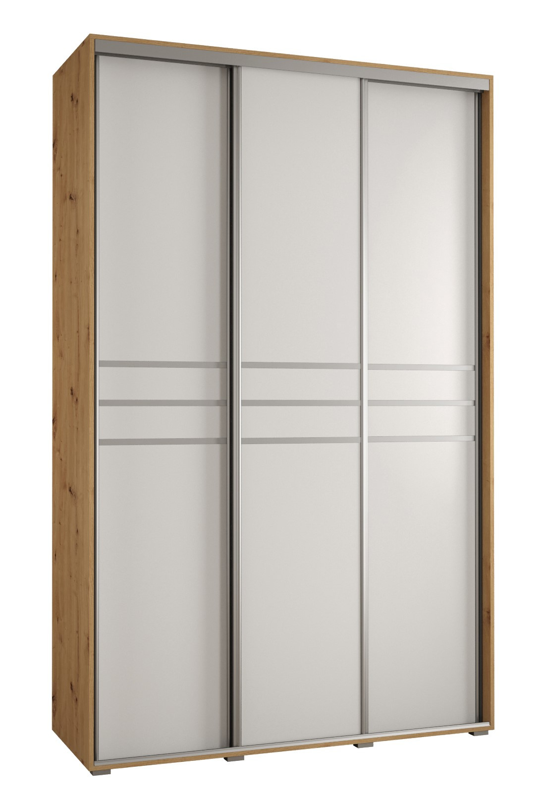 Szafa przesuwna 60 wysoka Davos 10 160 artisan biały srebrny