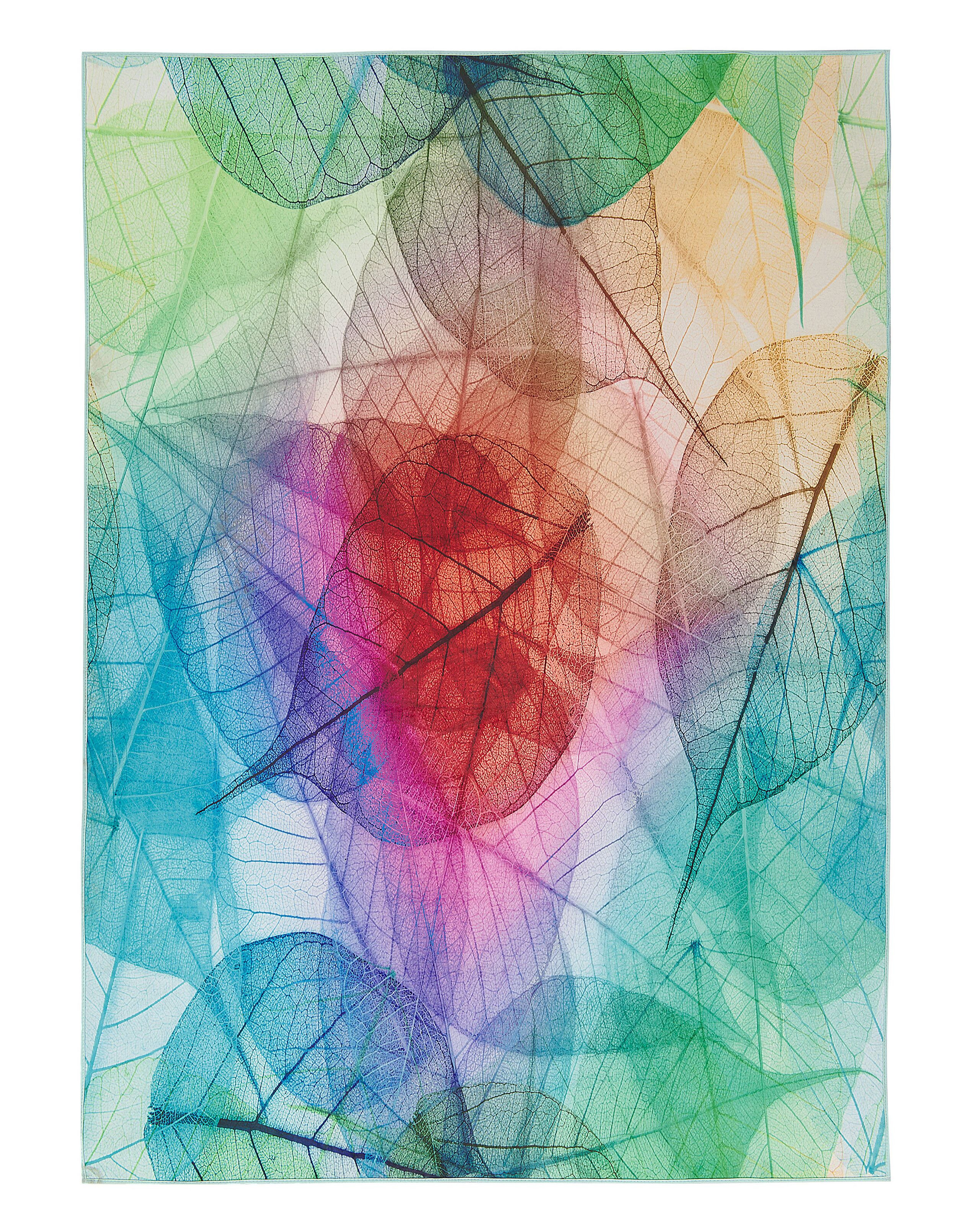 Dywan wzór w liście 140x200 cm kolorowy