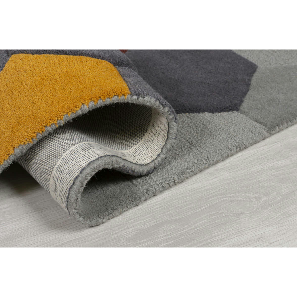 MUNRO - Tapis géométrique scandinave en laine multicolore 120x170