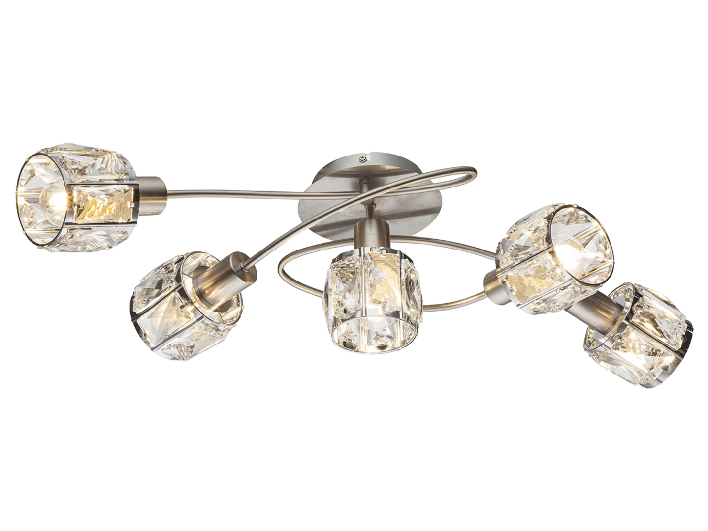 Lampa sufitowa Kris 5-punktowa metalowa srebrna