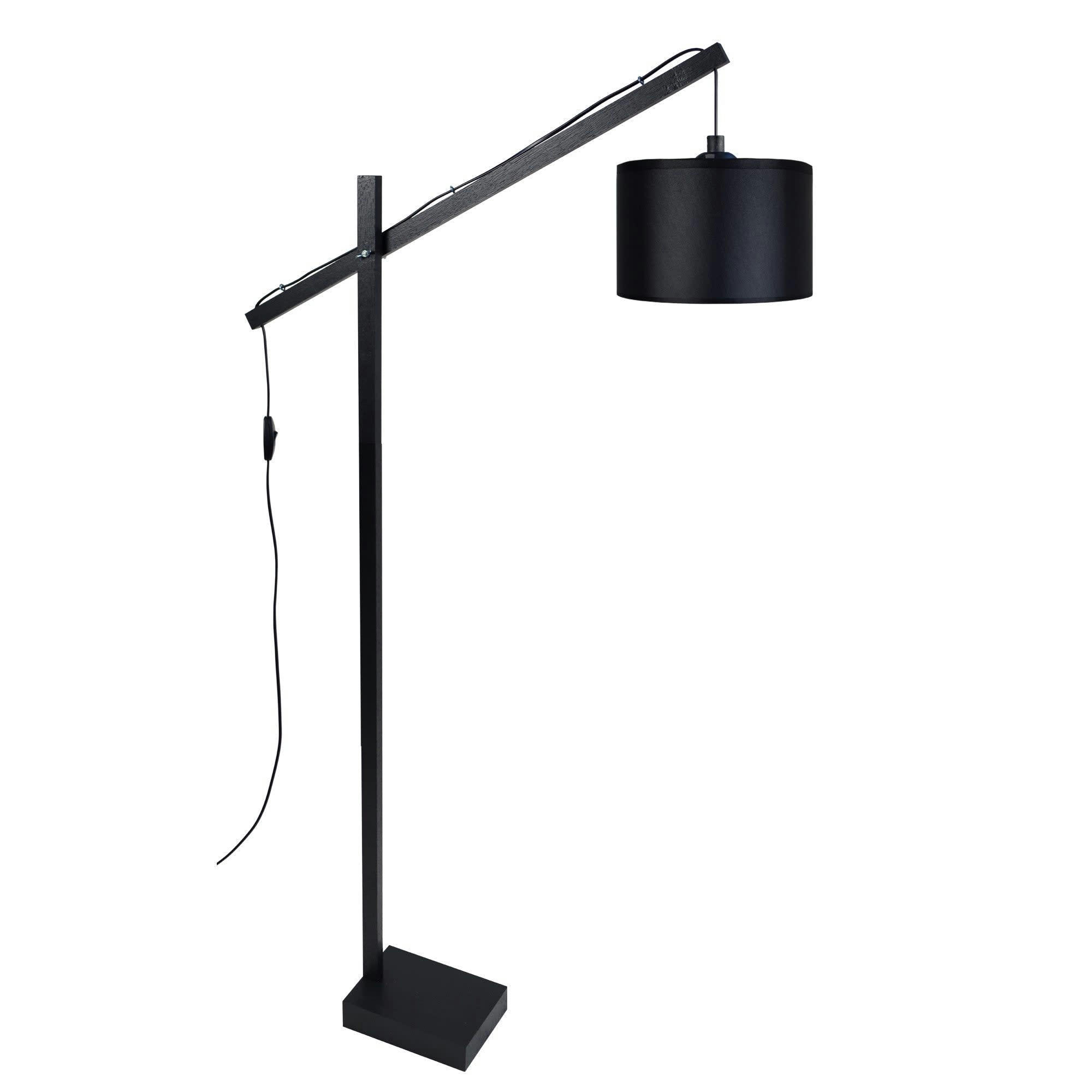 PILORI CYLINDRE - lampadaire liseuse bois  noir