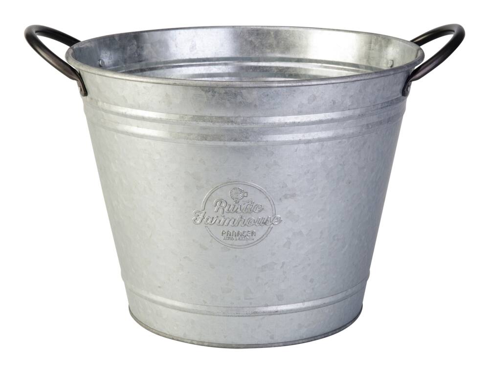 Panacea Galvanized Metal Oval Basket Planter, Waterproof, Assorted Sizes, Metallic