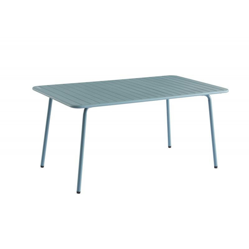 PANTONE - Table de jardin en acier bleu givré 160x190 cm