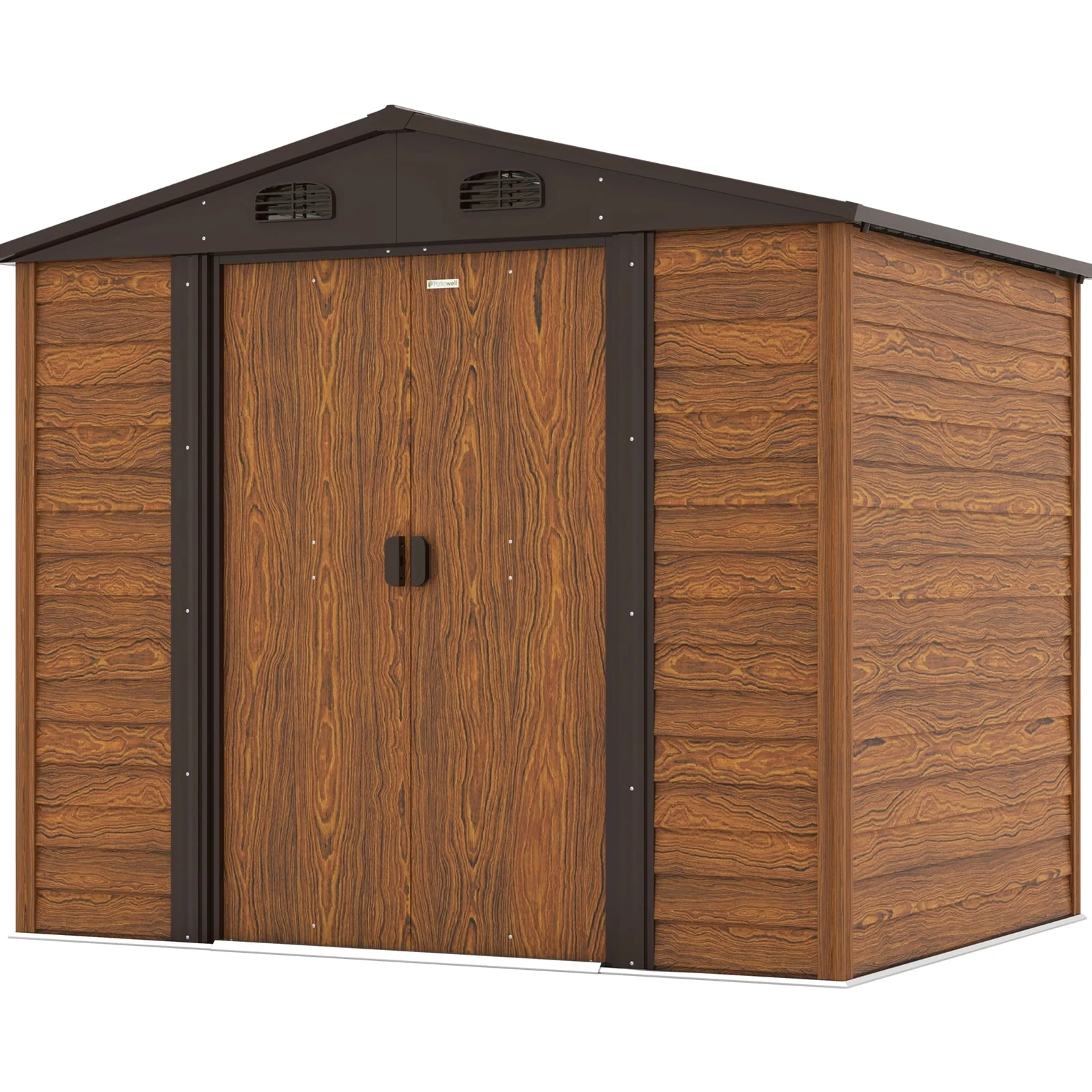 Patiowell Metal Outdoor Storage Shed for with Lockable Doors, Multiple Sizes and Colors