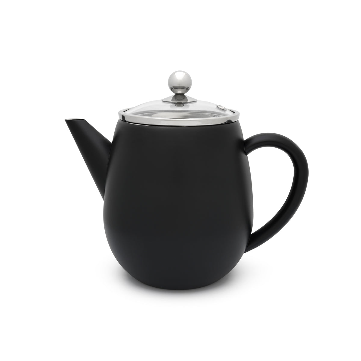 Bredemeijer - Dubbelwandige theepot Eva - 1,1 liter - Mat zwart - Met filter