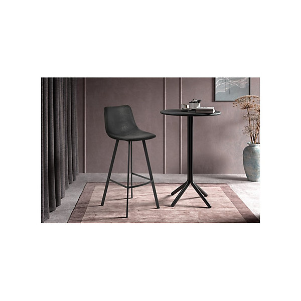 Chaise de comptoir OZONPU noirH108 x L45 x P49 cm