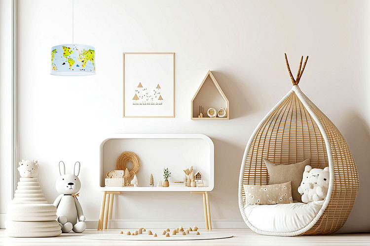 Dziecięca lampa wisząca mapa świata - Jorix