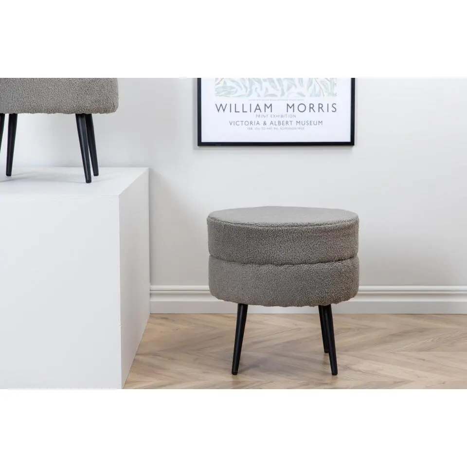 Svea - Zane hocker - teddy - grijs