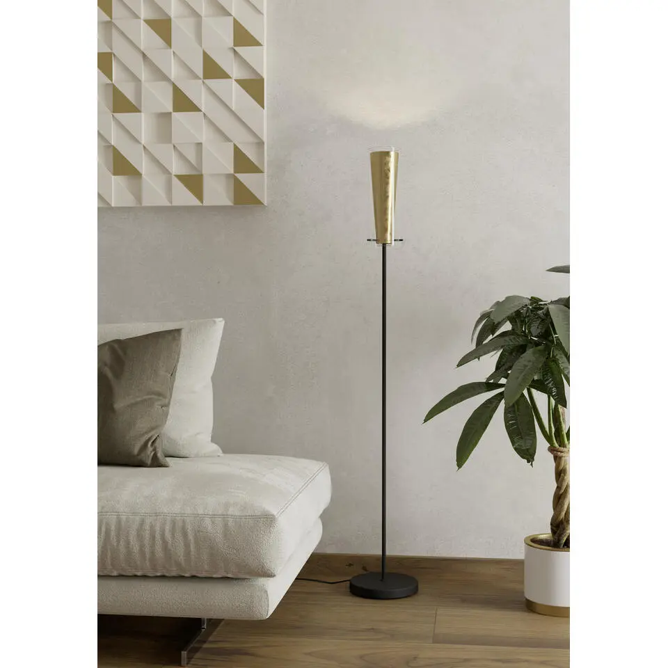 EGLO Pinto Gold Staande lamp - E27 - 11 cm - Zwart/Goud