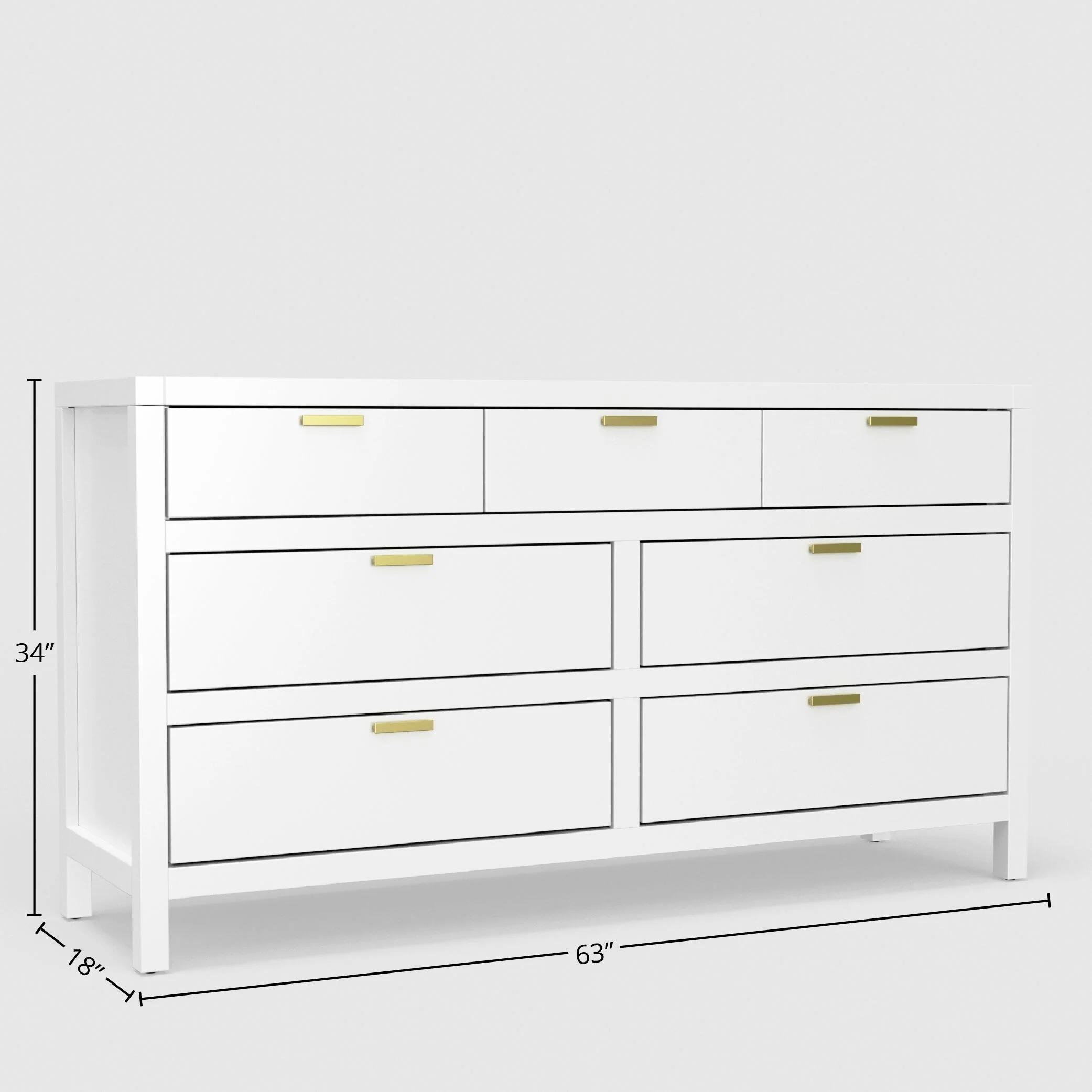 Carmel 7 Drawer Dresser, White