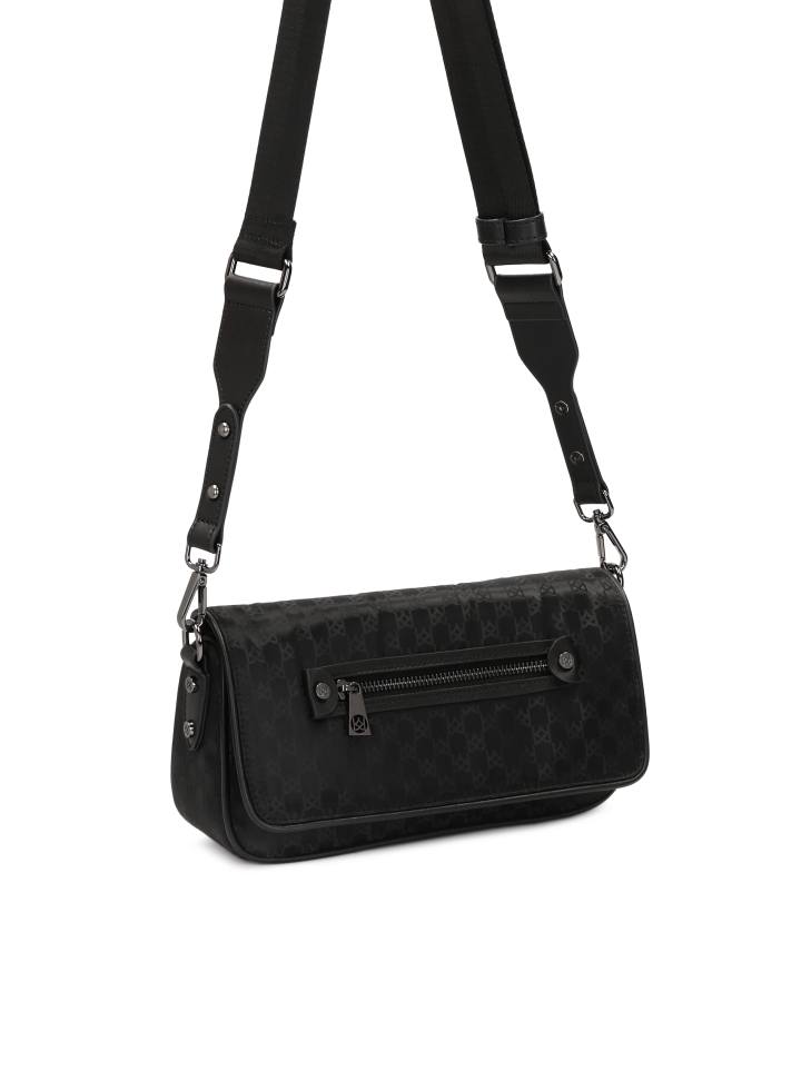 Small textile postbag in monograms