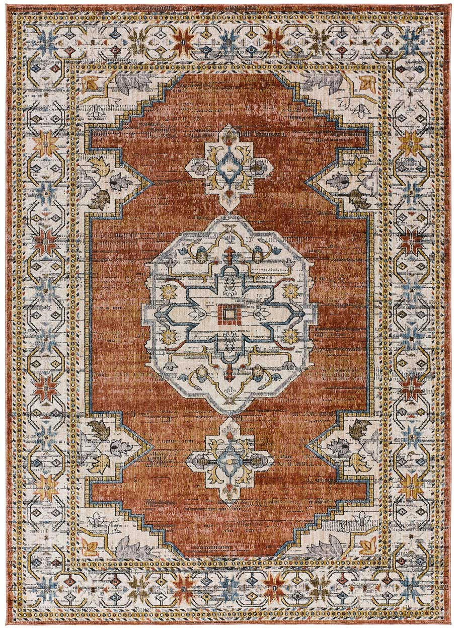 TRUVA - Tapis de style vintage terracotta, 136X200 cm