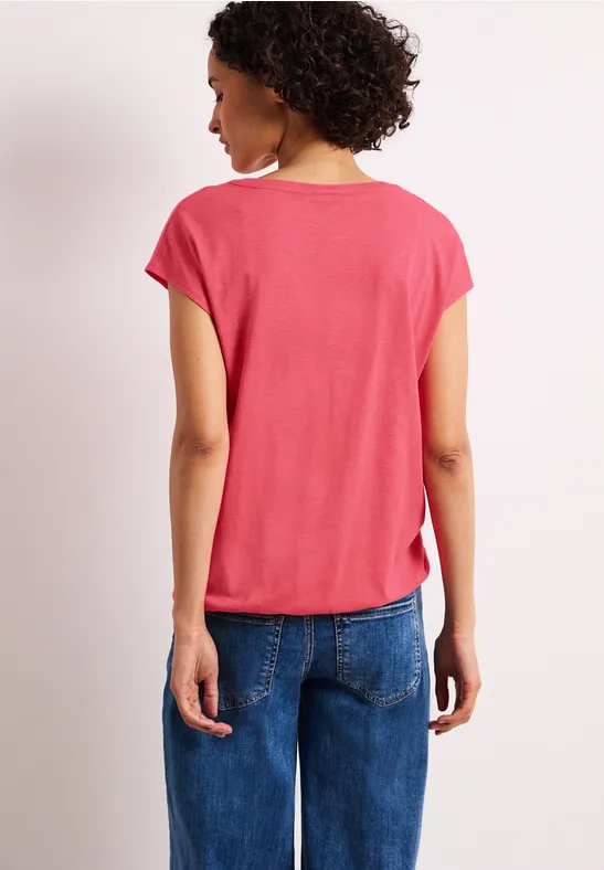 Dropped Shoulder Shirt mit Split Neck