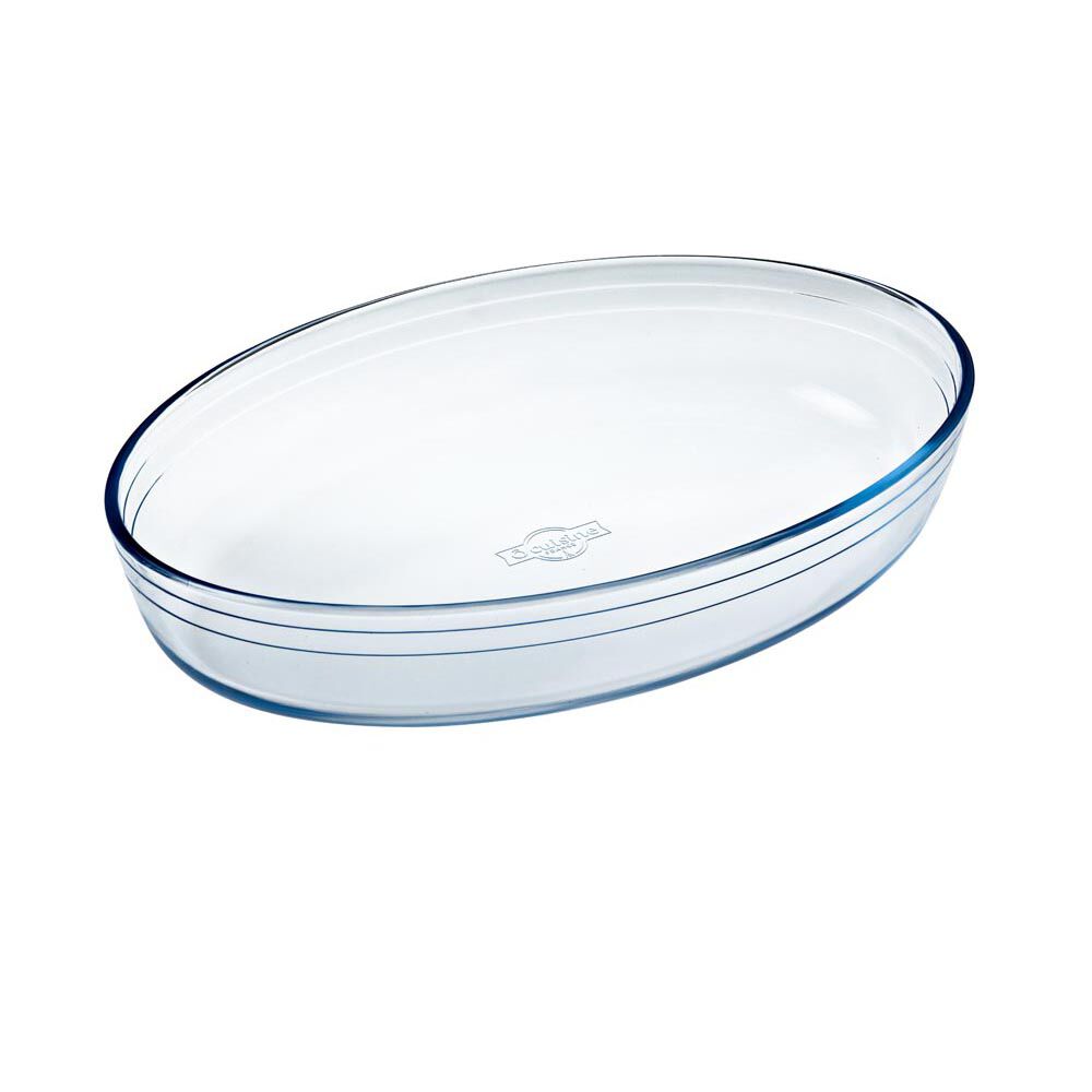 Plat à four ovale transparent
