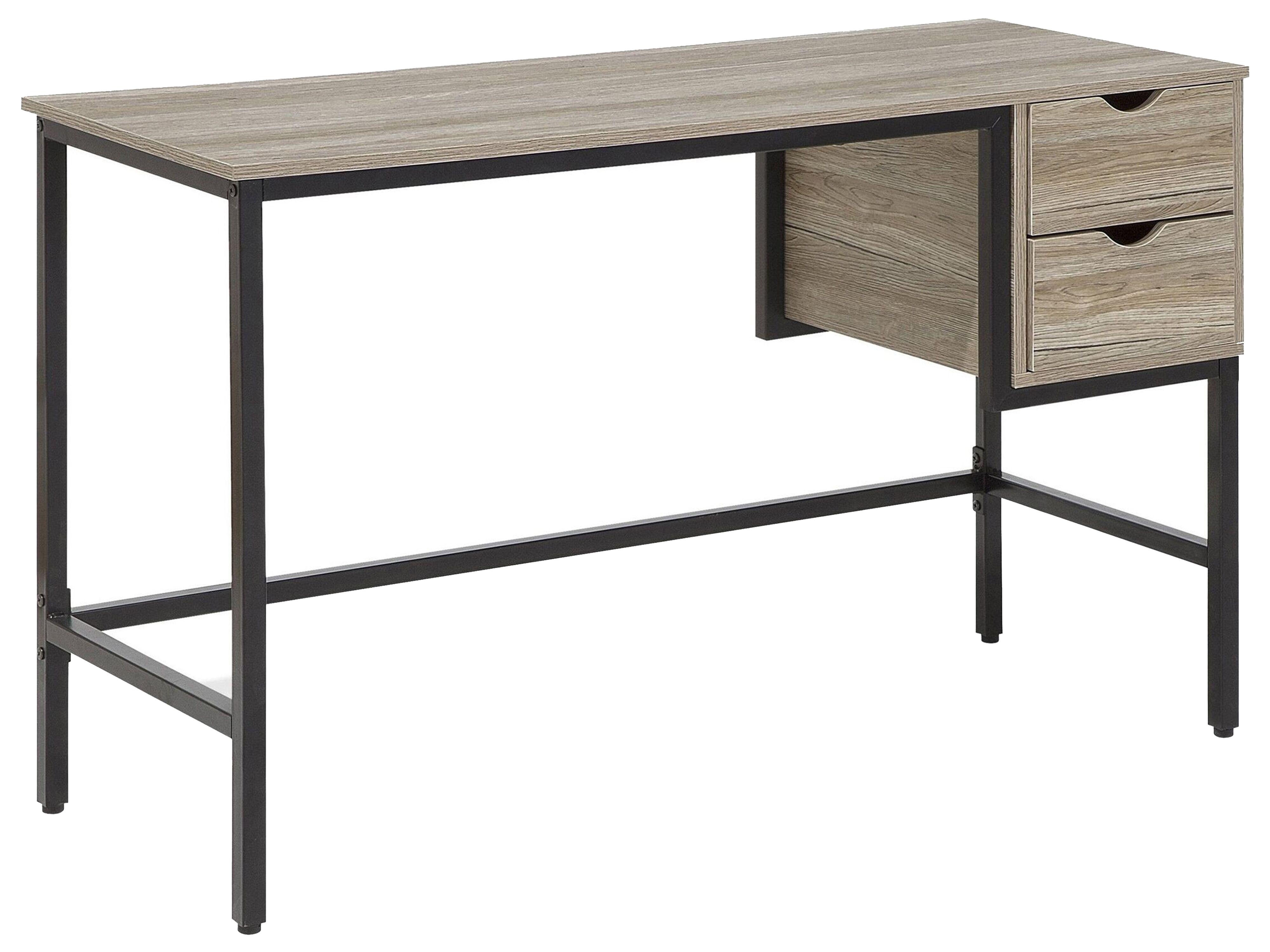 Home Office Desk GRANT Light Brown 120 cm 48 cm with Drawers