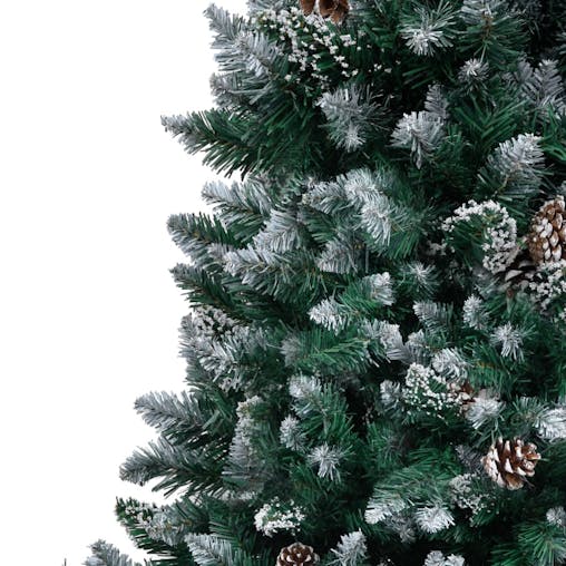 NNEVL Artificial Christmas Tree with Pine Cones and White Snow 210 cm