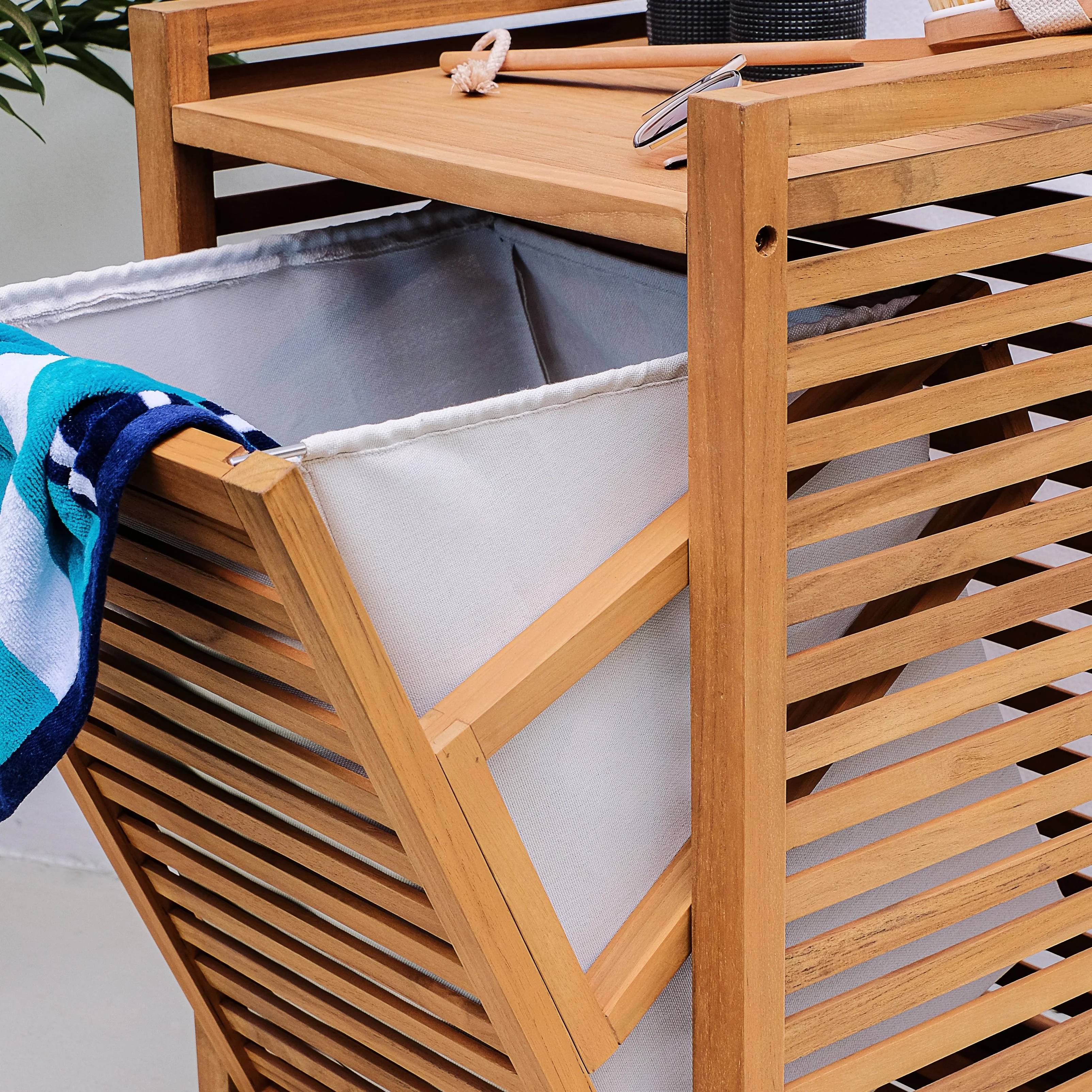 Cambridge Casual Dussi Teak Laundry Hamper