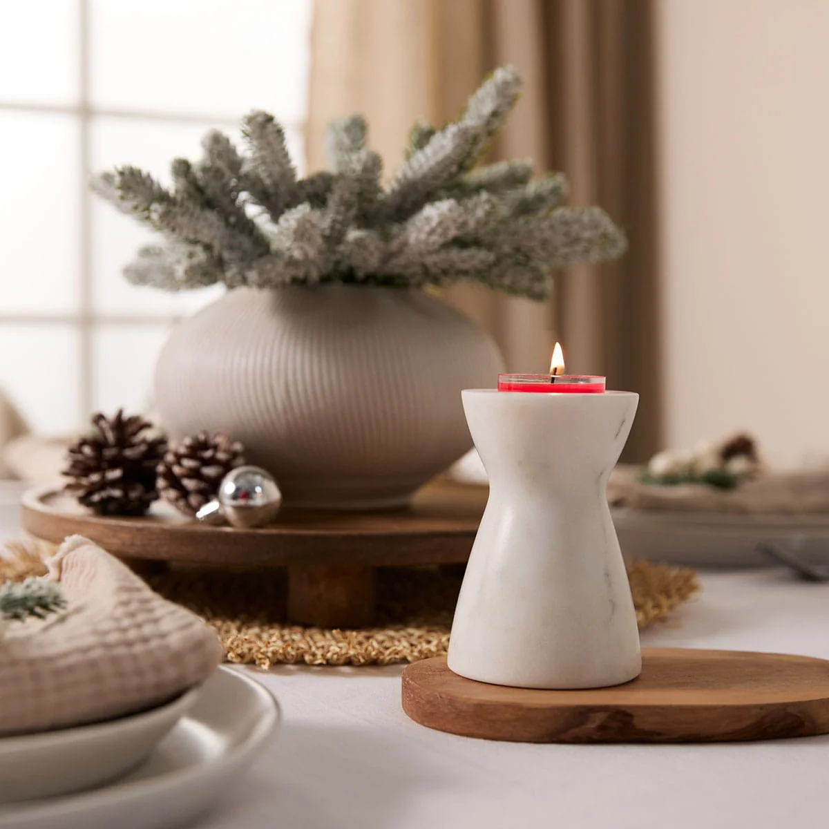 Natural Marble Candle Holder