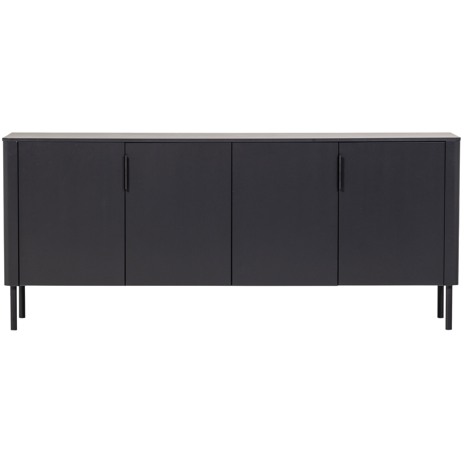 WOOOD dressoir Gunnar 200 cm - Grenen - Matzwart - 85x201x44