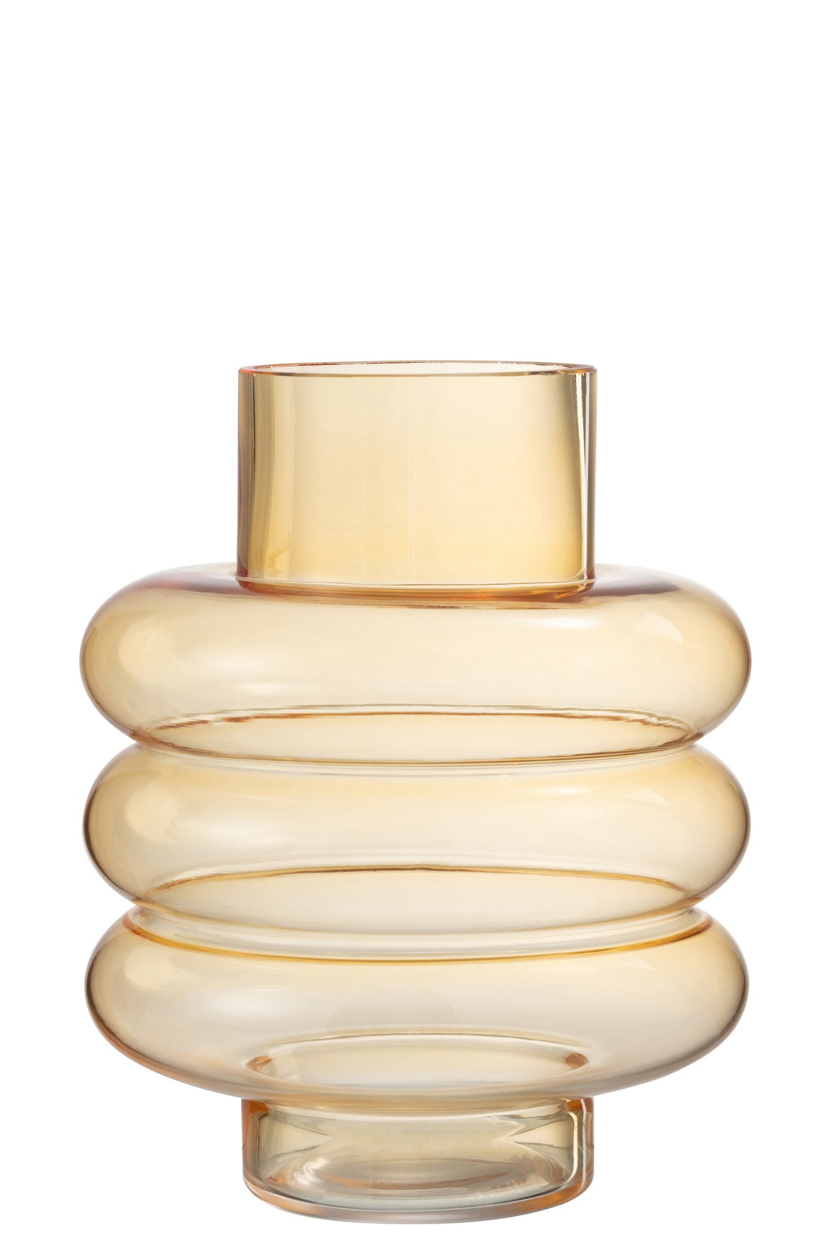 J-Line vaas Lima - glas - oker - large - 22.5 cm hoog