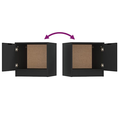 NNEVL Bedside Cabinets 2 pcs Black 40x39x40 cm