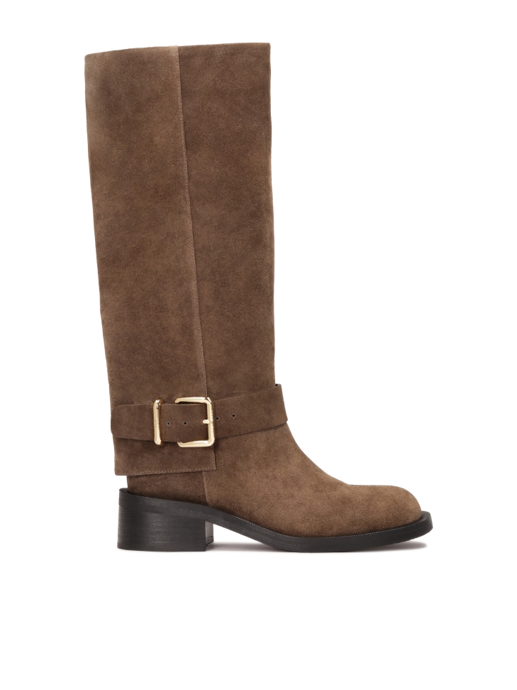 Suede boots of the officer type