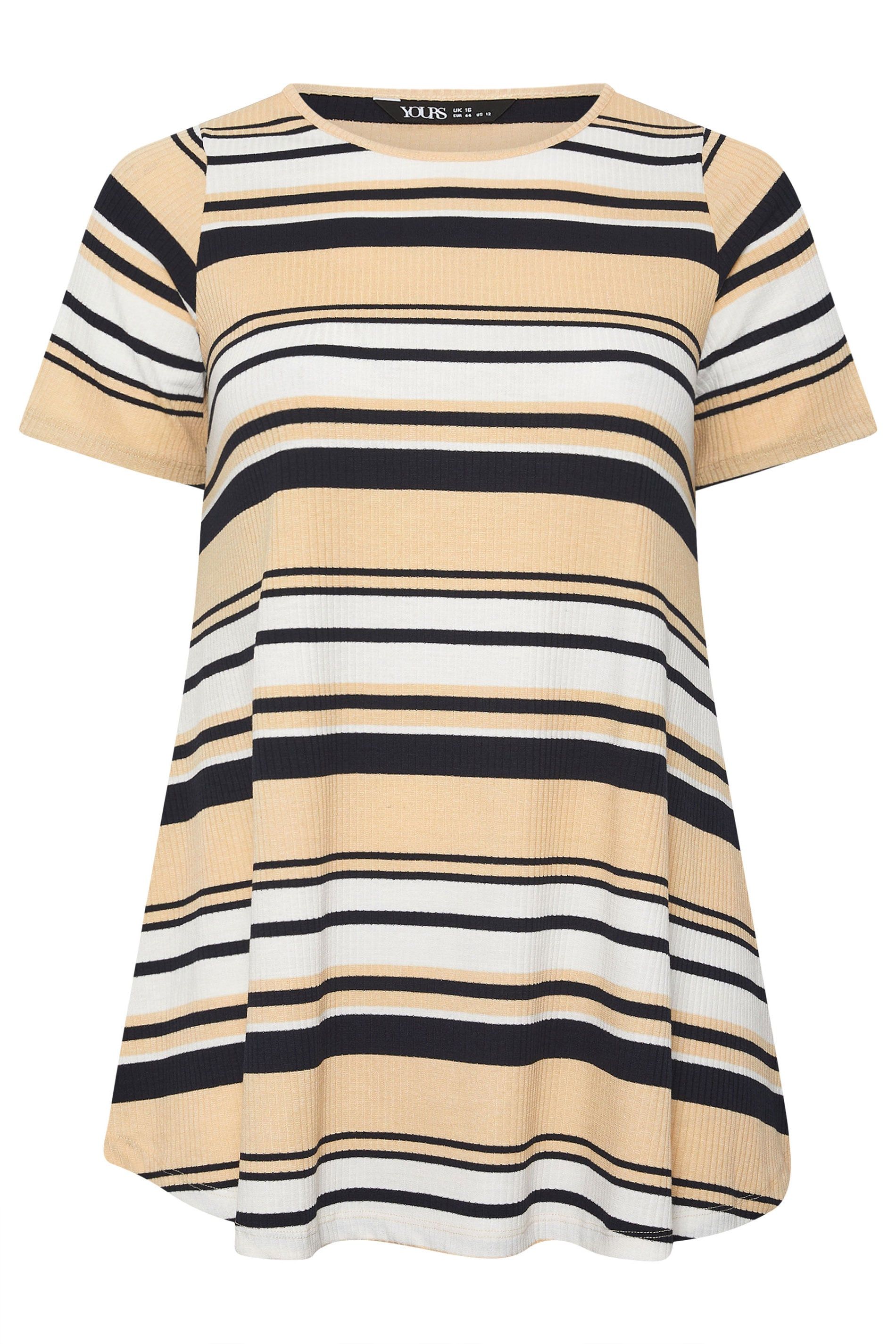 Yours Ribbed Stripe Swing T-Shirt