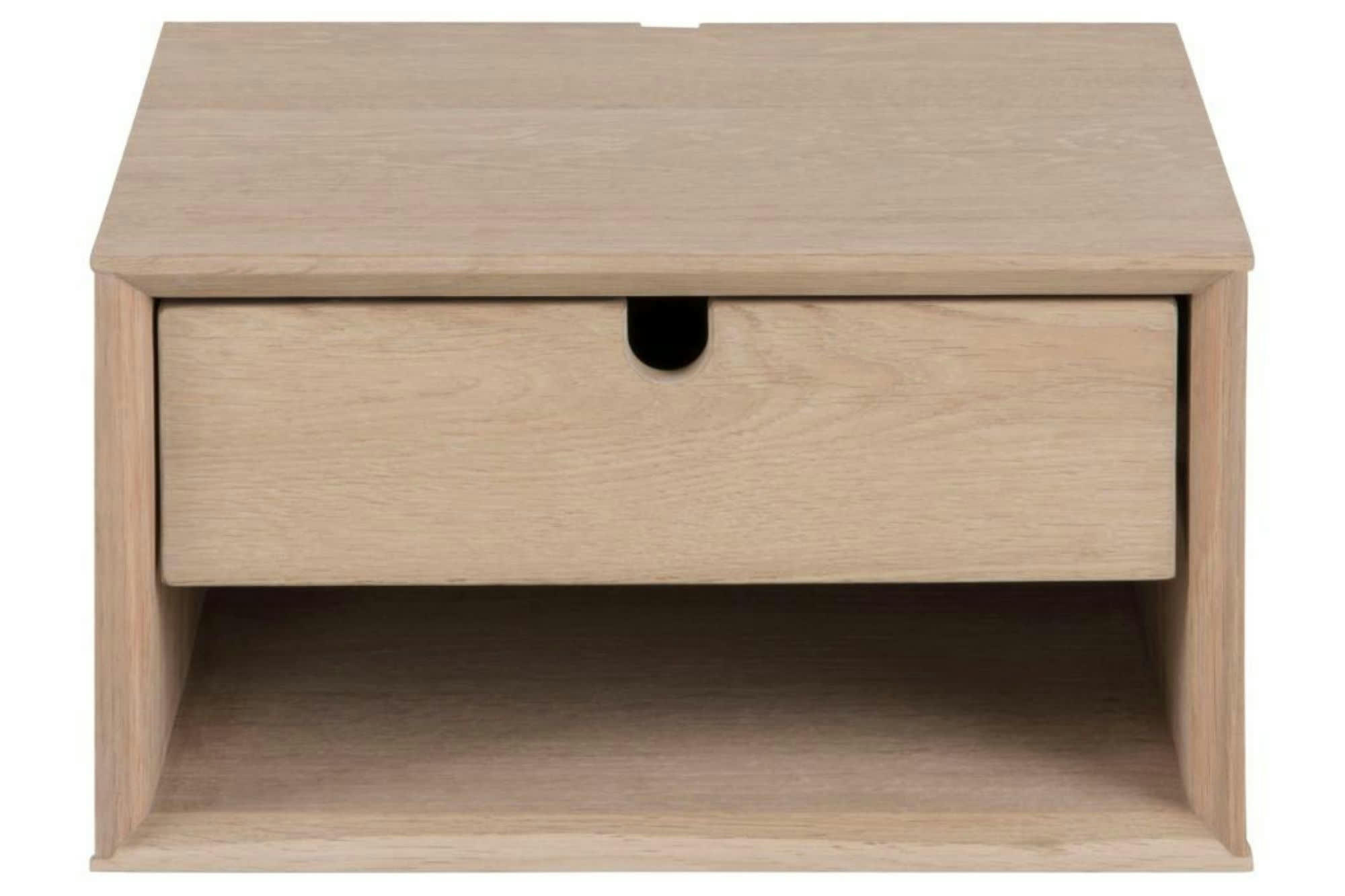 CENTIOR - Chevet suspendu rectangulaire en finition bois 1 niche et 1 tiroir