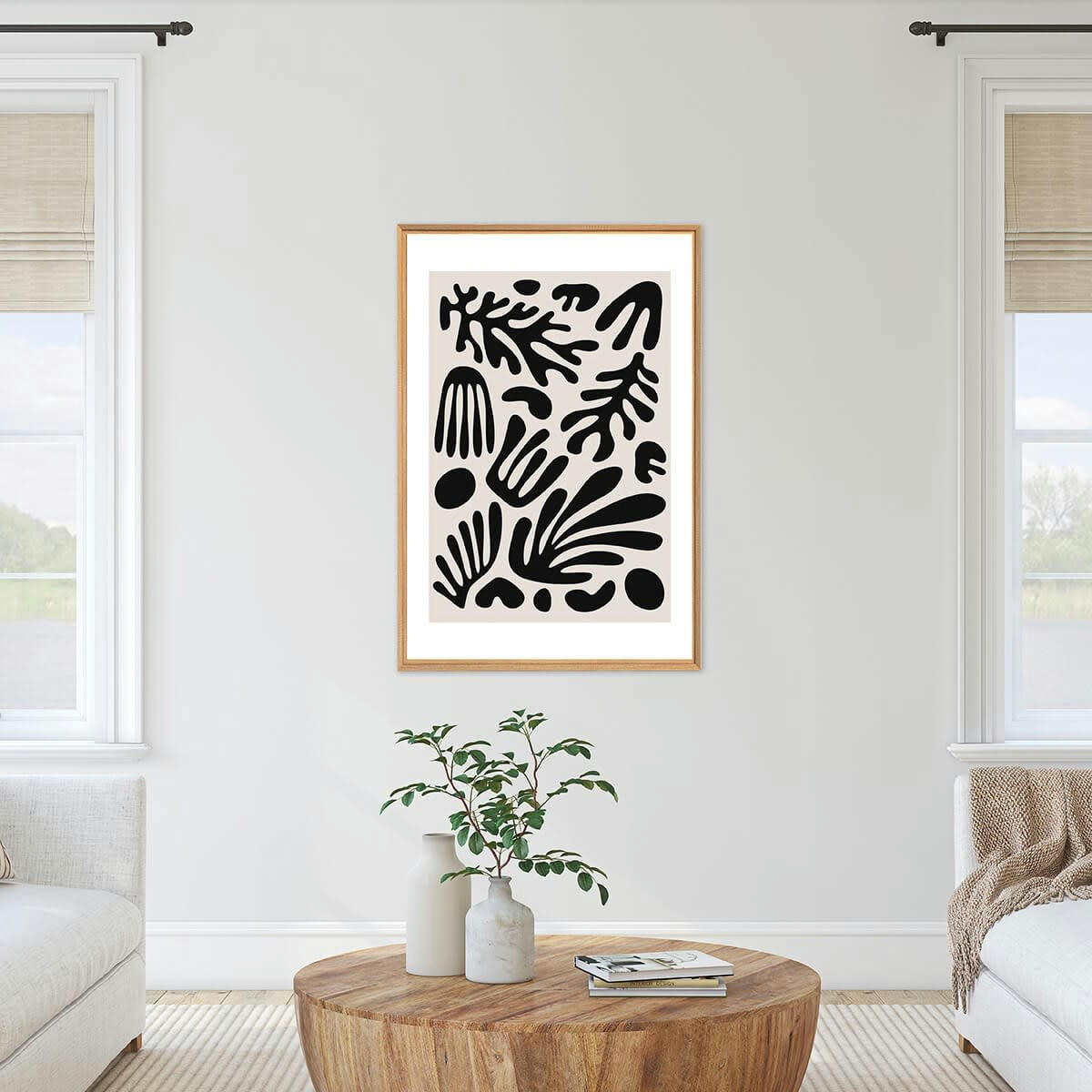 NATURE ÉVASION - Tableau mural encadré illustration de la nature 65x97 cm