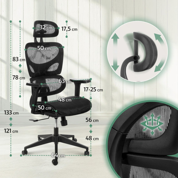 Fotel ergonomiczny biurowy obrotowy di volio Vataro