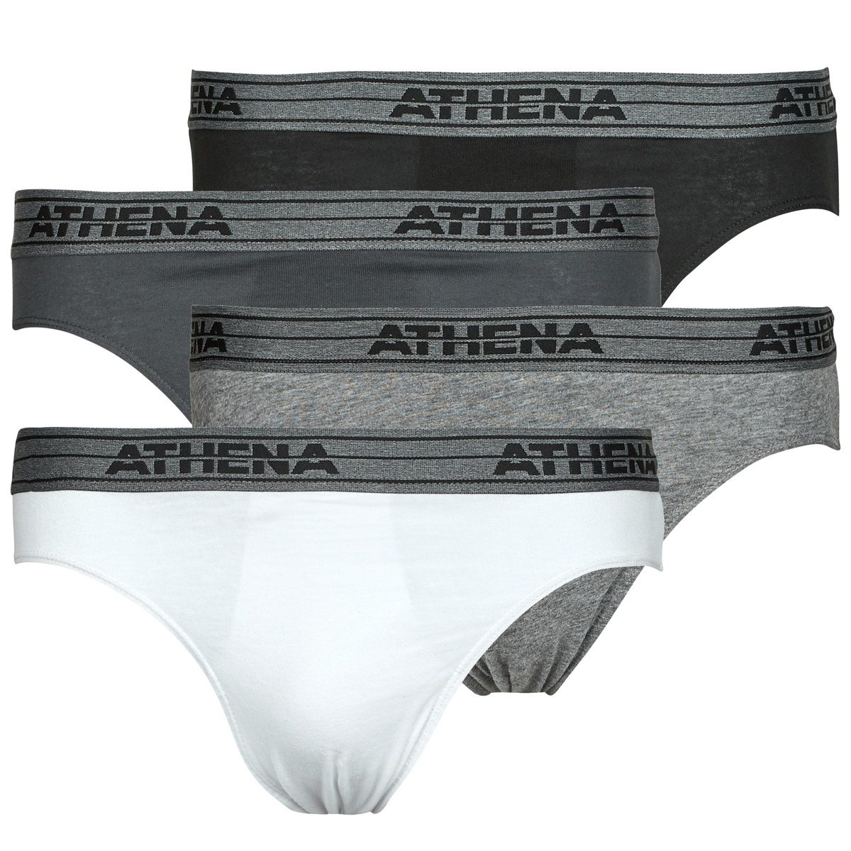 Athena - BASIC COTON Pack de 4 - Anthracite / Grey / Mottled / Black / White