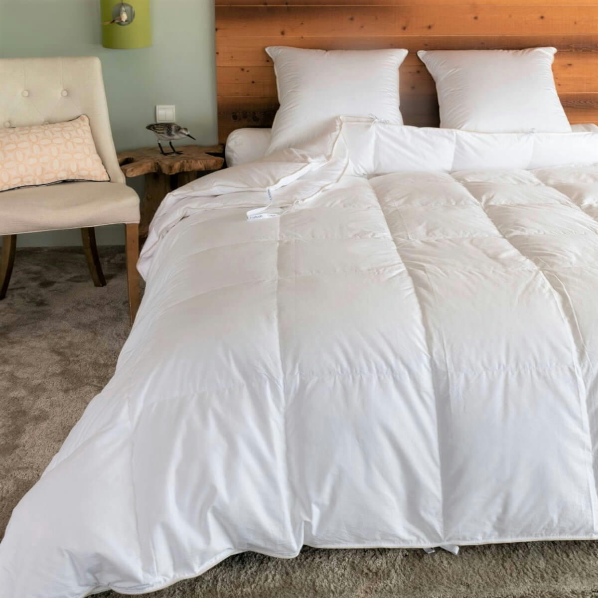 4 SAISONS - Couette naturelle 2 en 1 en duvet et coton bio king size 280x240 cm