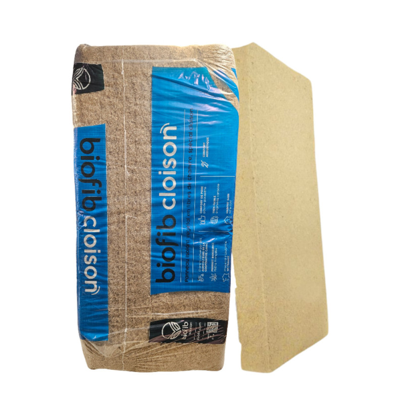 Panneaux isolants acoustiques en chanvre 120 x 60 x 4,5 cm 14 pièces BIOFIB