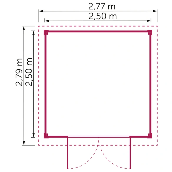 Gartenhaus »Rom«, Holz, BxHxT: 277 x 211 x 279 cm (Außenmaß inkl. Dachüberstand)