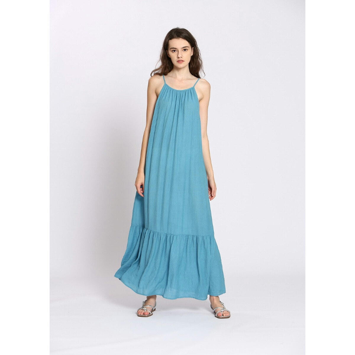 Robe longue à fines bretelles